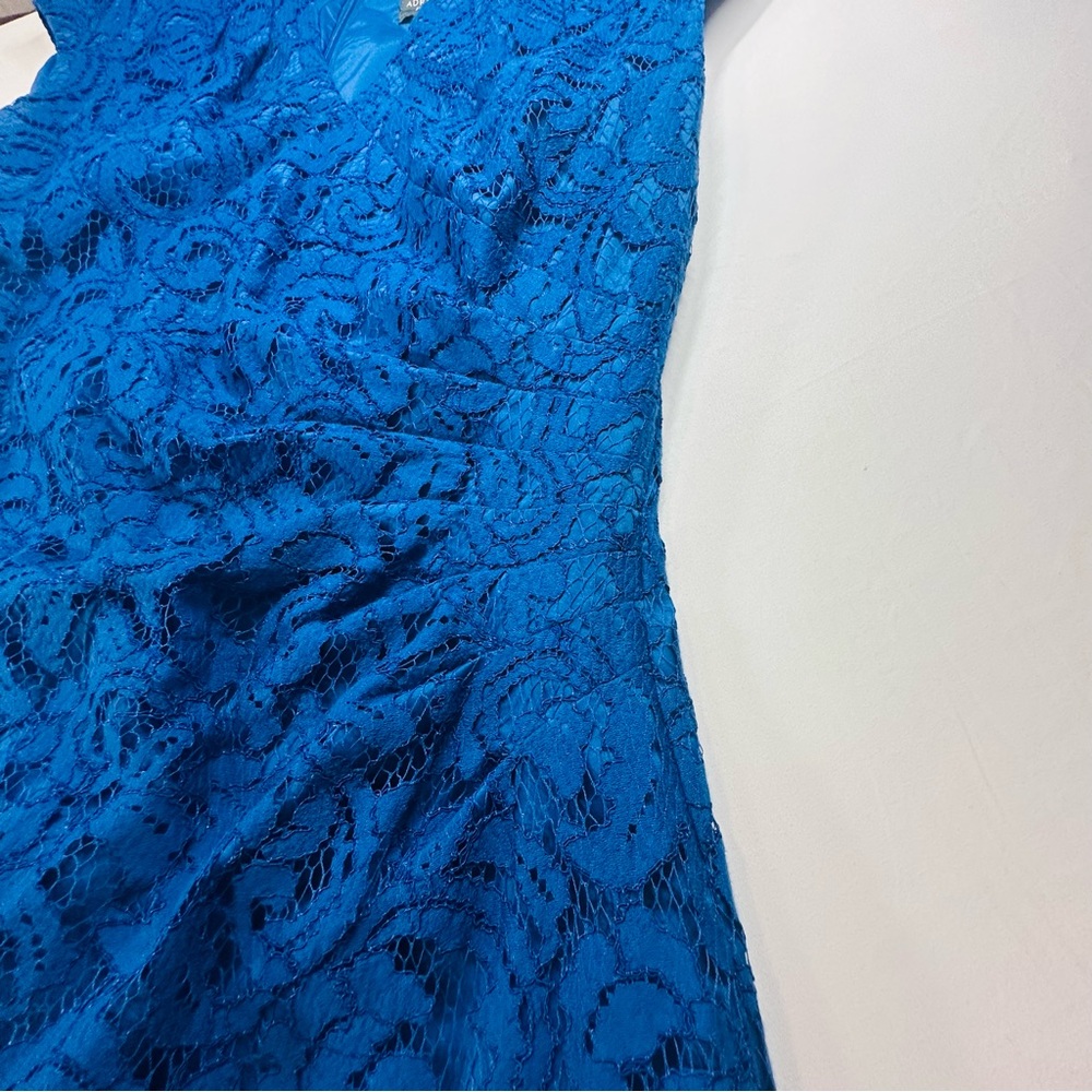 Adrianna Papell Women's Blue Lace Sheath Sz14 Cocktail dress - Picture 4 of 9